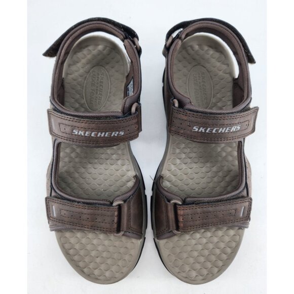Skechers Size 10 Tresmen Garo Chocolate Sandals Relaxed Fir Luxe Foam 204105 - Picture 2 of 10